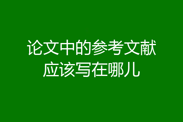 论文中的参考文献应该写在哪儿