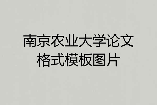 南京农业大学论文格式模板图片