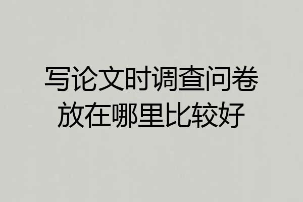 写论文时调查问卷放在哪里比较好
