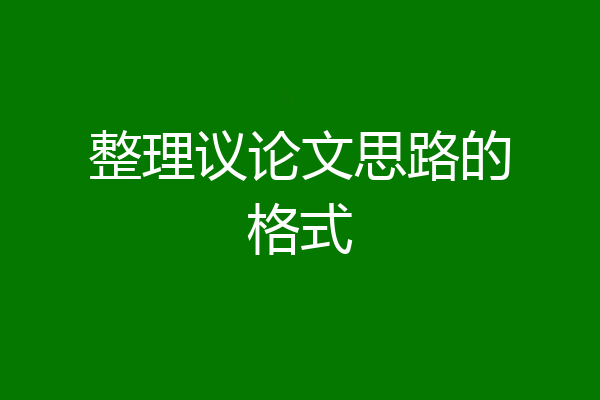 整理议论文思路的格式