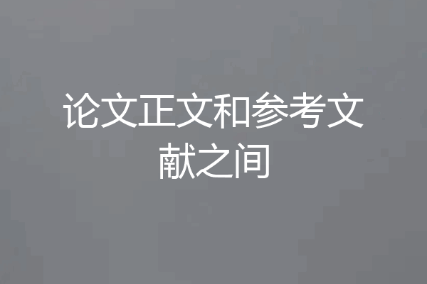 论文正文和参考文献之间