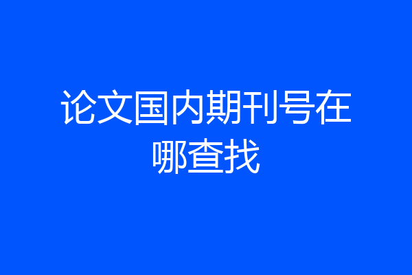 论文国内期刊号在哪查找
