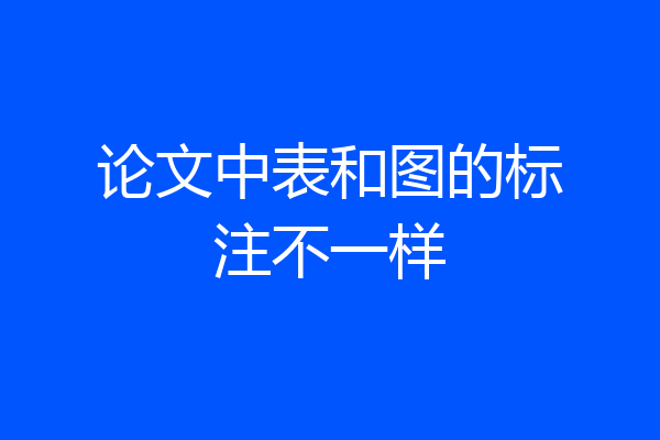 论文中表和图的标注不一样