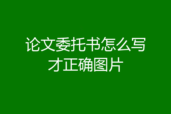 论文委托书怎么写才正确图片