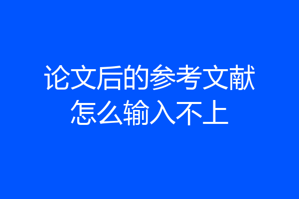论文后的参考文献怎么输入不上