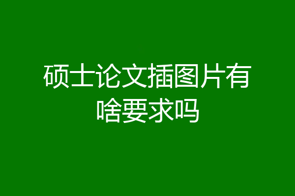 硕士论文插图片有啥要求吗