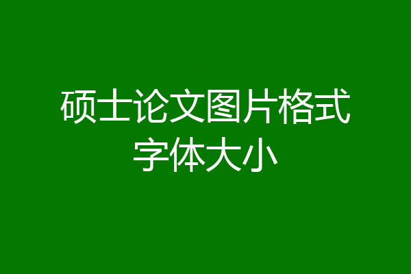 硕士论文图片格式字体大小