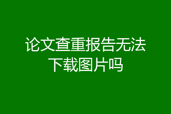 论文查重报告无法下载图片吗