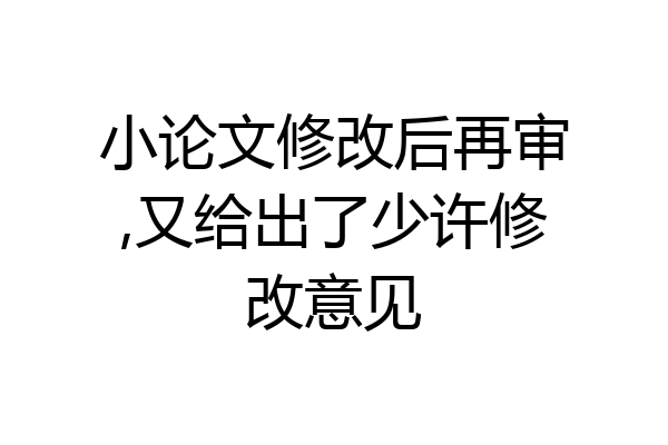 小论文修改后再审,又给出了少许修改意见