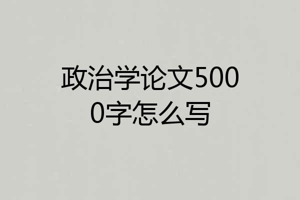 政治学论文5000字怎么写