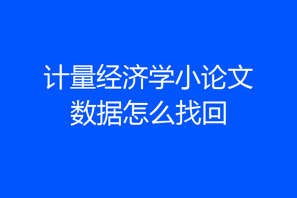 计量经济学小论文数据怎么找回