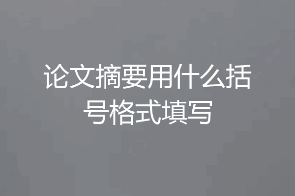 论文摘要用什么括号格式填写