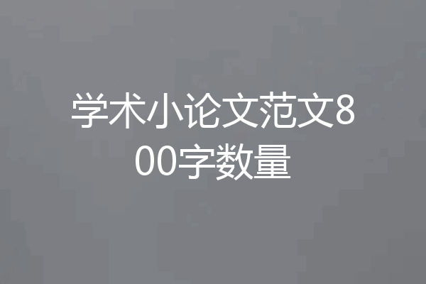 学术小论文范文800字数量