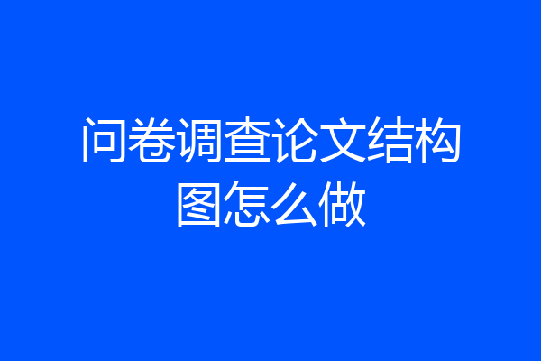 问卷调查论文结构图怎么做