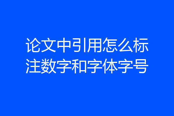 论文中引用怎么标注数字和字体字号