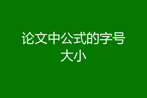 论文中公式的字号大小