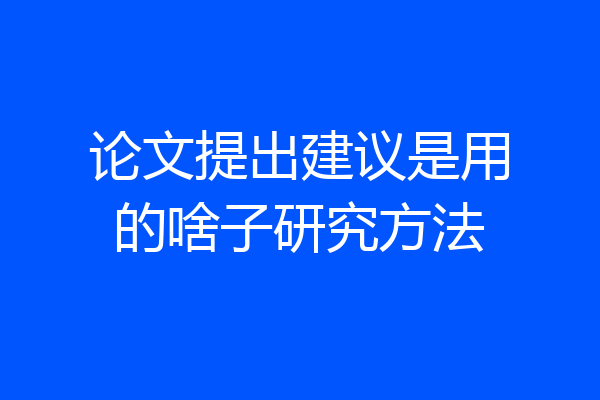 论文提出建议是用的啥子研究方法
