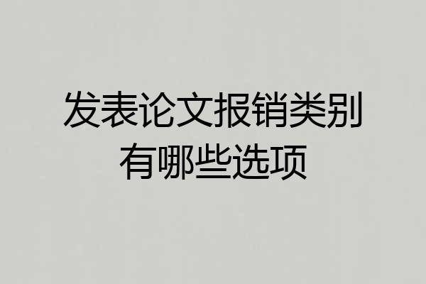 发表论文报销类别有哪些选项