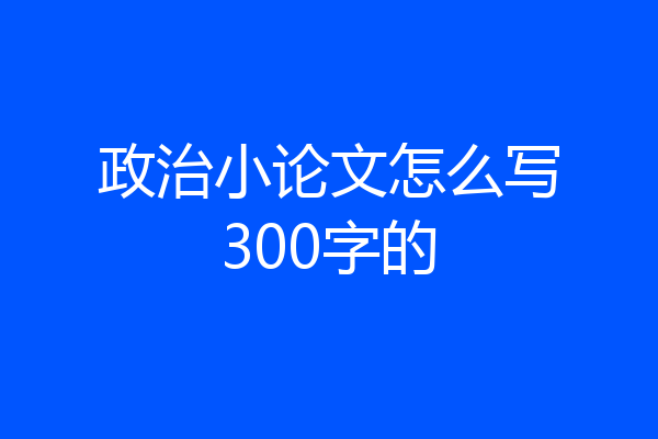政治小论文怎么写300字的