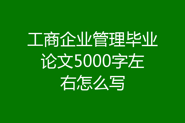工商企业管理毕业论文5000字左右怎么写