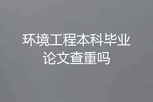 环境工程本科毕业论文查重吗