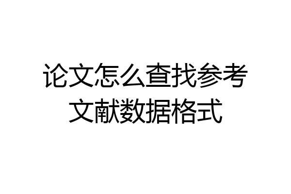论文怎么查找参考文献数据格式