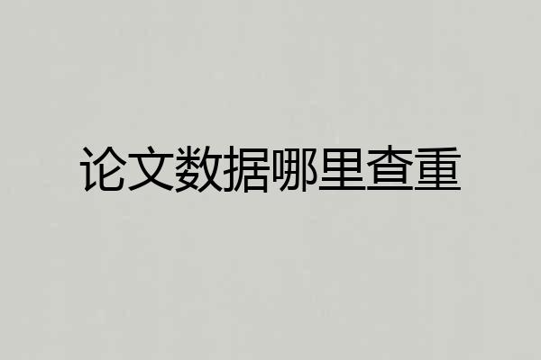 论文数据哪里查重