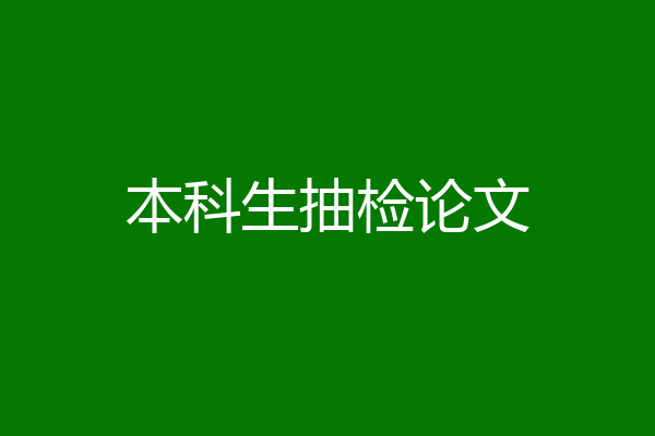 本科生抽检论文