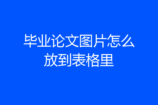 毕业论文图片怎么放到表格里