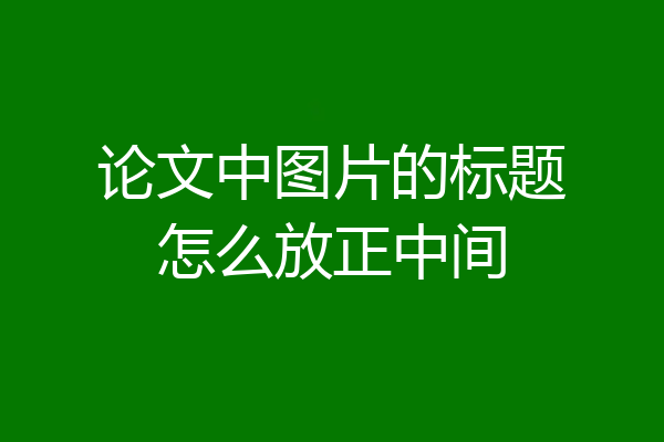 论文中图片的标题怎么放正中间