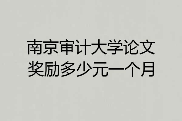 南京审计大学论文奖励多少元一个月