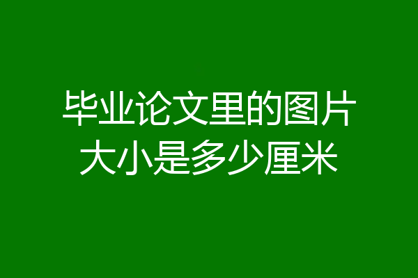 毕业论文里的图片大小是多少厘米