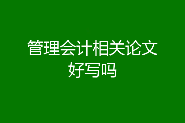 管理会计相关论文好写吗
