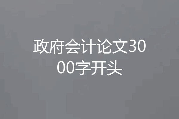 政府会计论文3000字开头