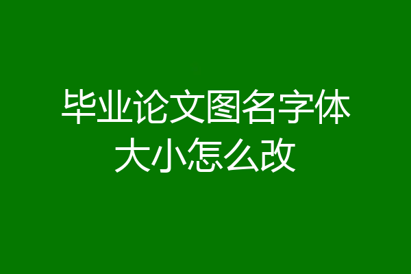 毕业论文图名字体大小怎么改