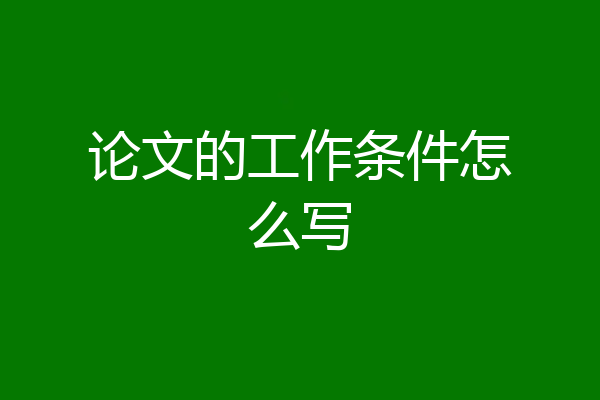 论文的工作条件怎么写