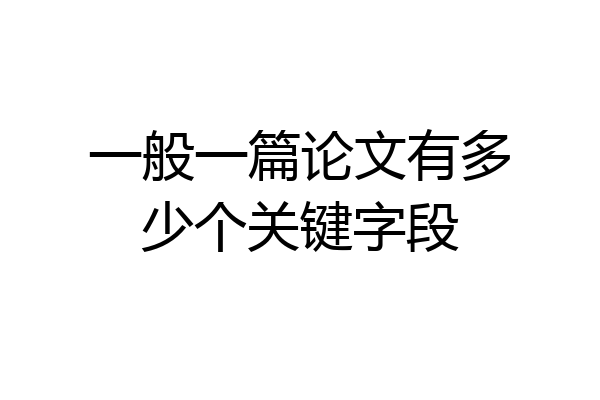 一般一篇论文有多少个关键字段