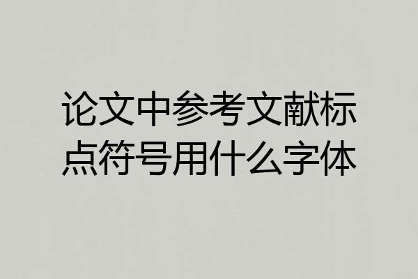 论文中参考文献标点符号用什么字体