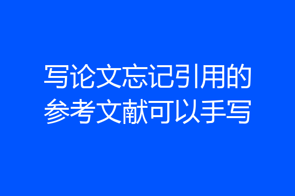 写论文忘记引用的参考文献可以手写