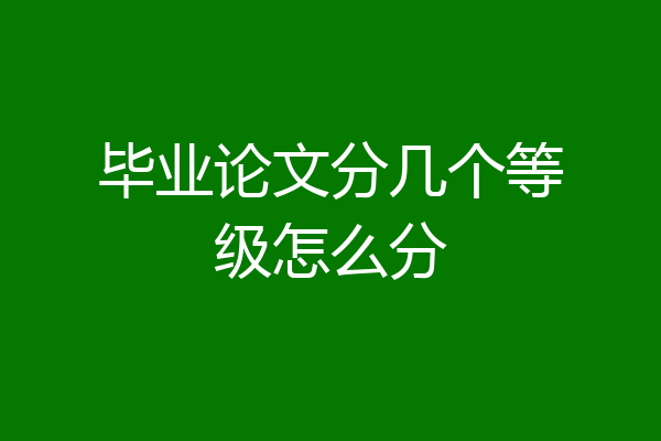 毕业论文分几个等级怎么分