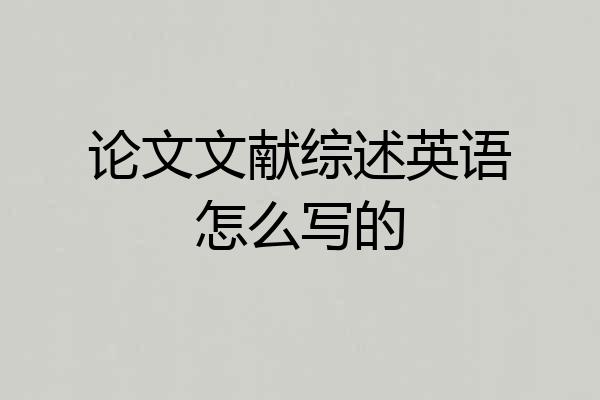 论文文献综述英语怎么写的