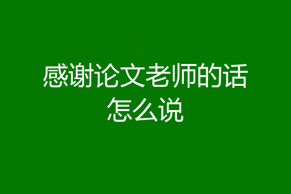 感谢论文老师的话怎么说
