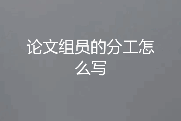 论文组员的分工怎么写