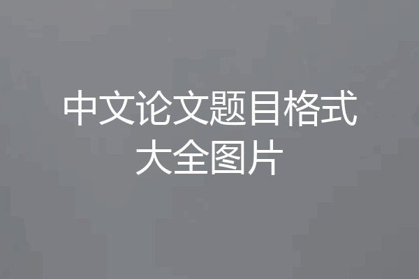 中文论文题目格式大全图片
