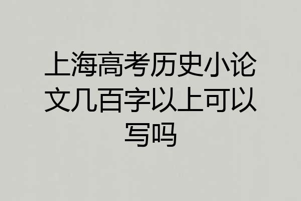 上海高考历史小论文几百字以上可以写吗