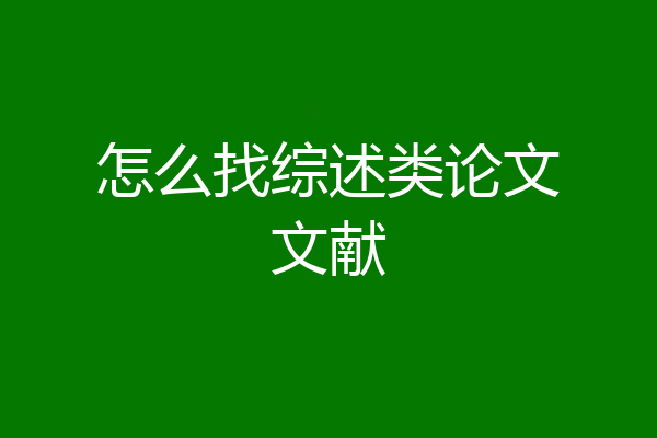 怎么找综述类论文文献