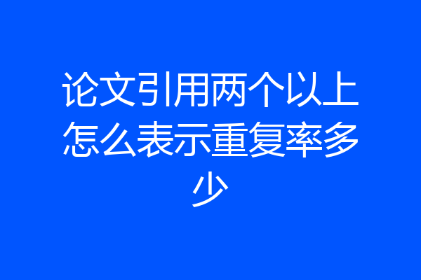 论文引用两个以上怎么表示重复率多少