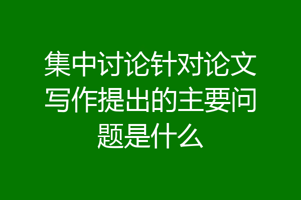 集中讨论针对论文写作提出的主要问题是什么