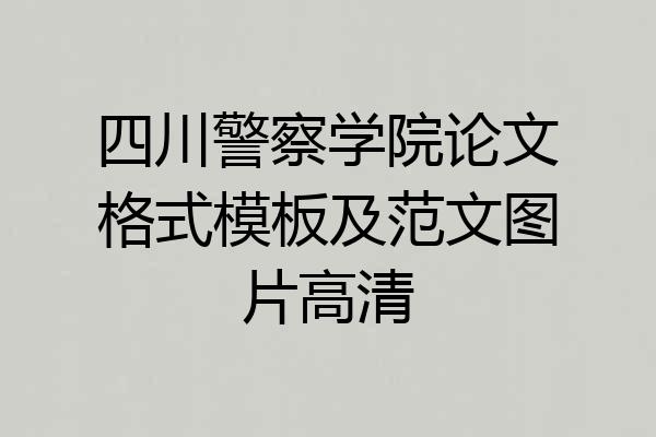 四川警察学院论文格式模板及范文图片高清