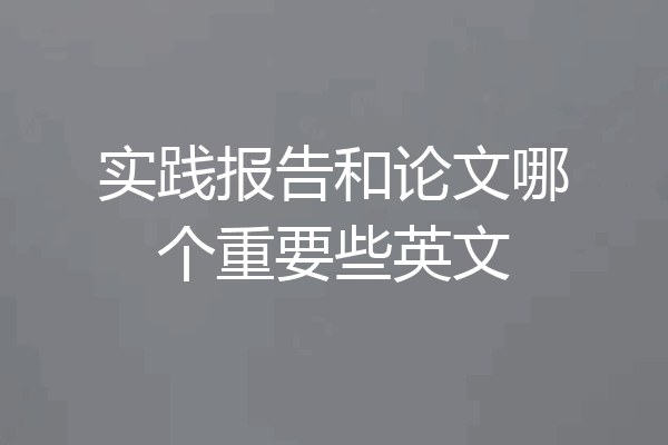 实践报告和论文哪个重要些英文